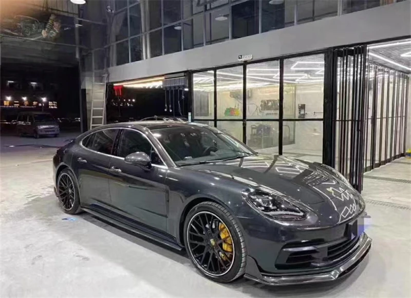 Untuk Porsche Panamera 971 2018 2019 2020 2021 2022 2023 ReaI Kit Spoiler Bibir Bumper Depan Serat Karbon