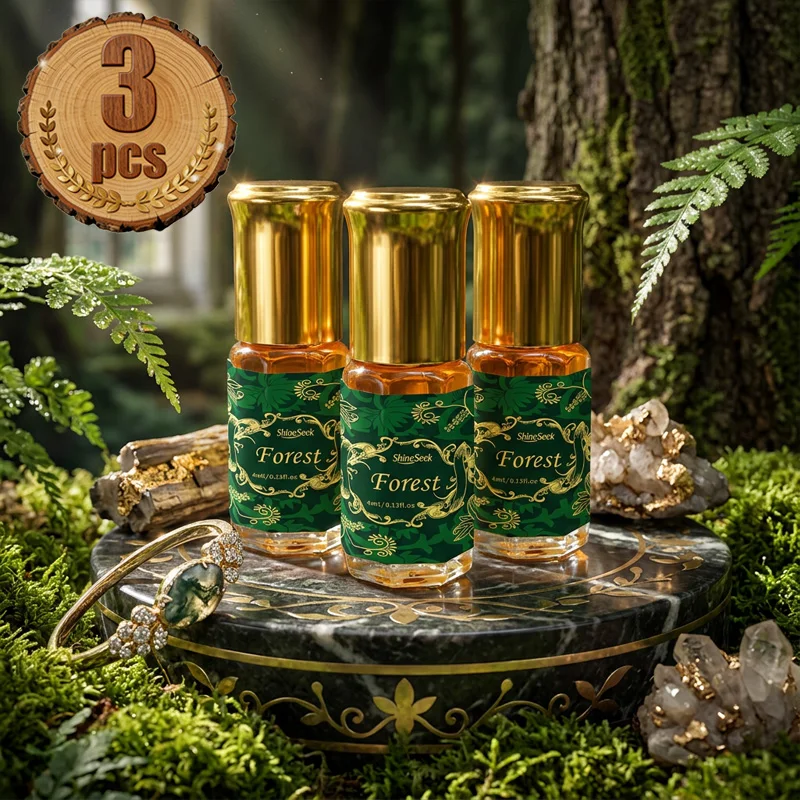 3Pcs Forest Rollerball Essential Oils, Inheriting the Natural Scent of the Forest, with a Long-Lasting Fragrance. Light Luxury Green-Gold Texture Appearance, Simple yet Sophisticated, Exuding Elegance. Unlock the Olfactory Romance, Symbolizing the Gathering of Good Fortune and Wealth. Can Be Used with Diffusers and Humidifiers, and Is Also Suitable for Making Handmade Candles. It's Compact and Portable, and Can Keep the Fragrance Going at Any Time. It Is Both a Beautiful Home Decor Item and an Ideal Gift for Mother's Day, Teacher's Day, and Birthday Parties.