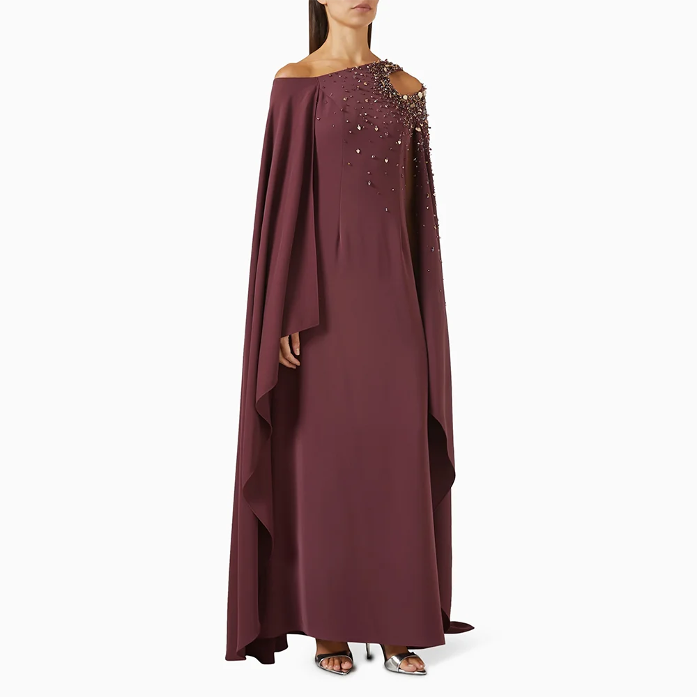 Klassieke avondjurken Eén schouder galajurken A-lijn Formele gelegenheid Kristal Enkellange avondjurk op maat