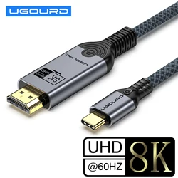 UGOURD USB C naar HDMI2.1 Kabel Type C naar HDMI 8K 4K60HZ Adapter Thunderbolt 3 4 naar HDTV 2.0 Converter Kabel voor iphone 15 MacBook