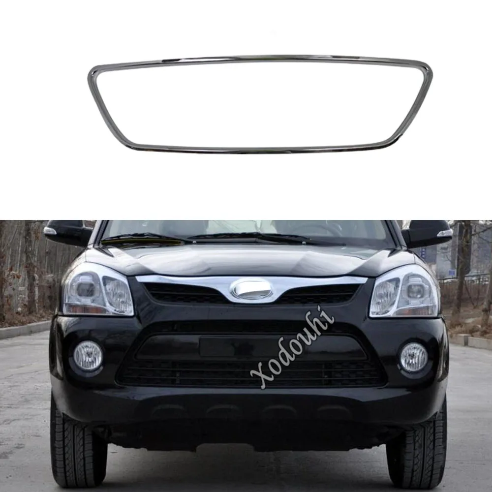 

Car Body Styling ABS Chrome License Plat Racing Grid Grill Grille Hoods Panel Frame Moulding 1pcs For Hyundai Tucson 2013 2014