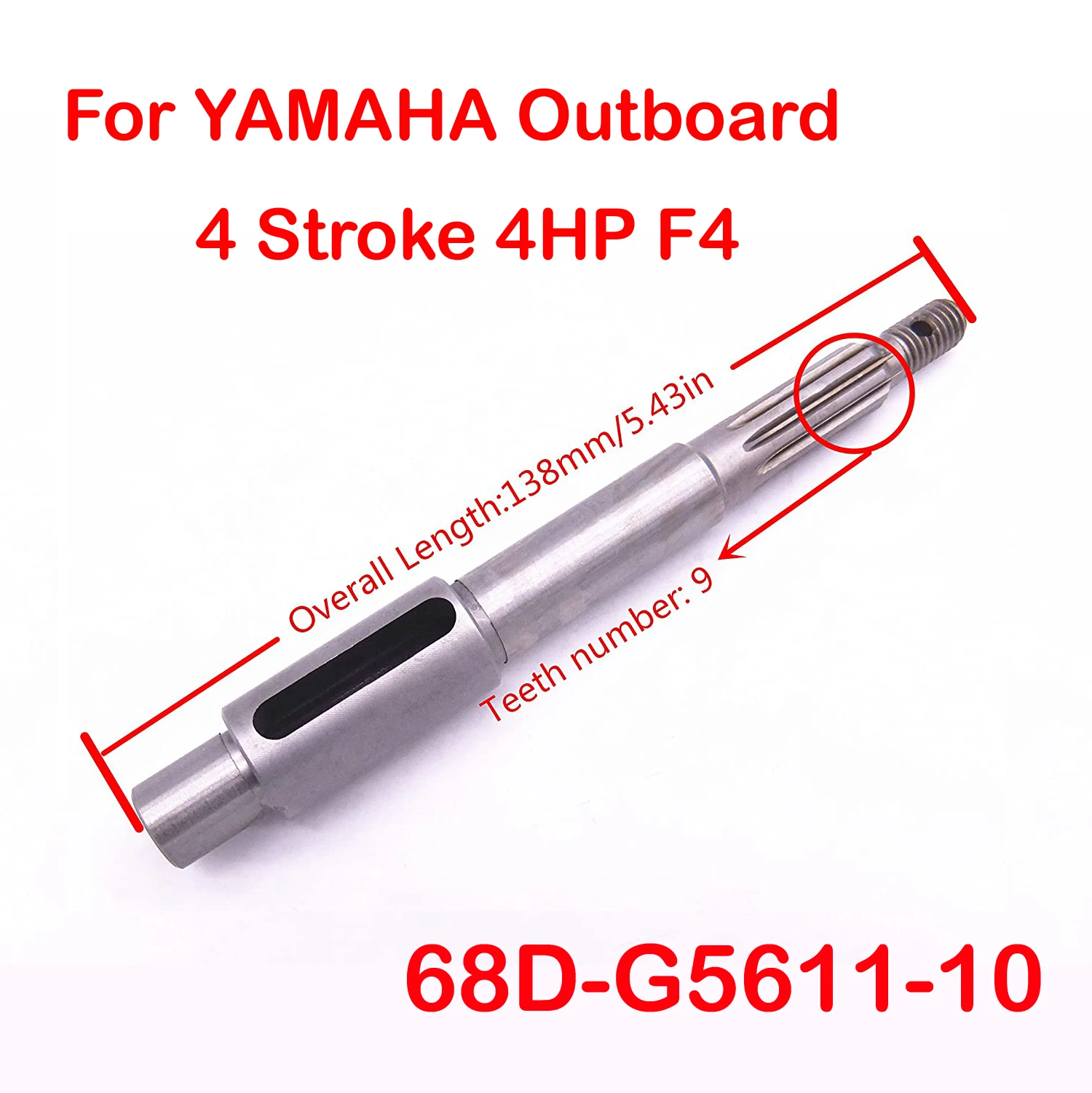 

Boat Propeller Shaft 68D-G5611-10 For Yamaha 4 Stroke 4HP F4 Outboard Engine Motor