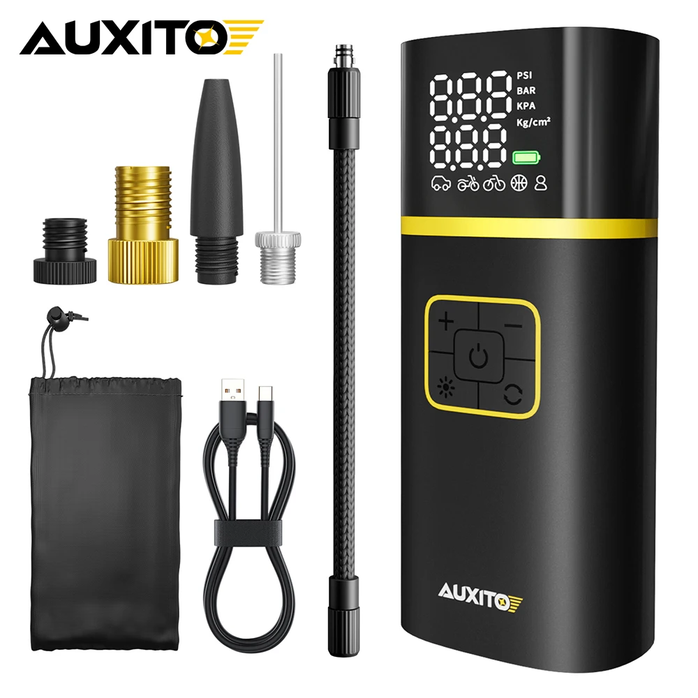 

Auxito шинный насос портативный воздушный компрессор 150PSI электрический воздушный насос для автомобильных шин мотоцикл шарик умный воздушный насос 7,4 В
