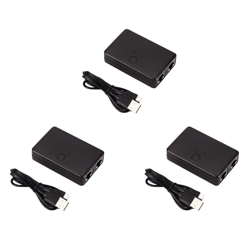 QWE-3X 2 Port Network Switch RJ45 Switch Network Splitter Cable Extender 100Mbps Selector Power Free 2 Way Adapter Connector