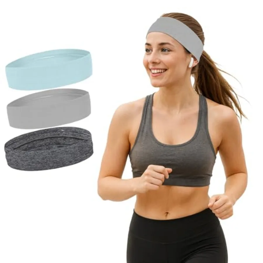 Bandas Deportivas para el Cabello para Mujer, Bandas Absorbentes de Sudor para Hombre, Bandas Elásticas Antideslizantes para Correr y Hacer Ejercicio