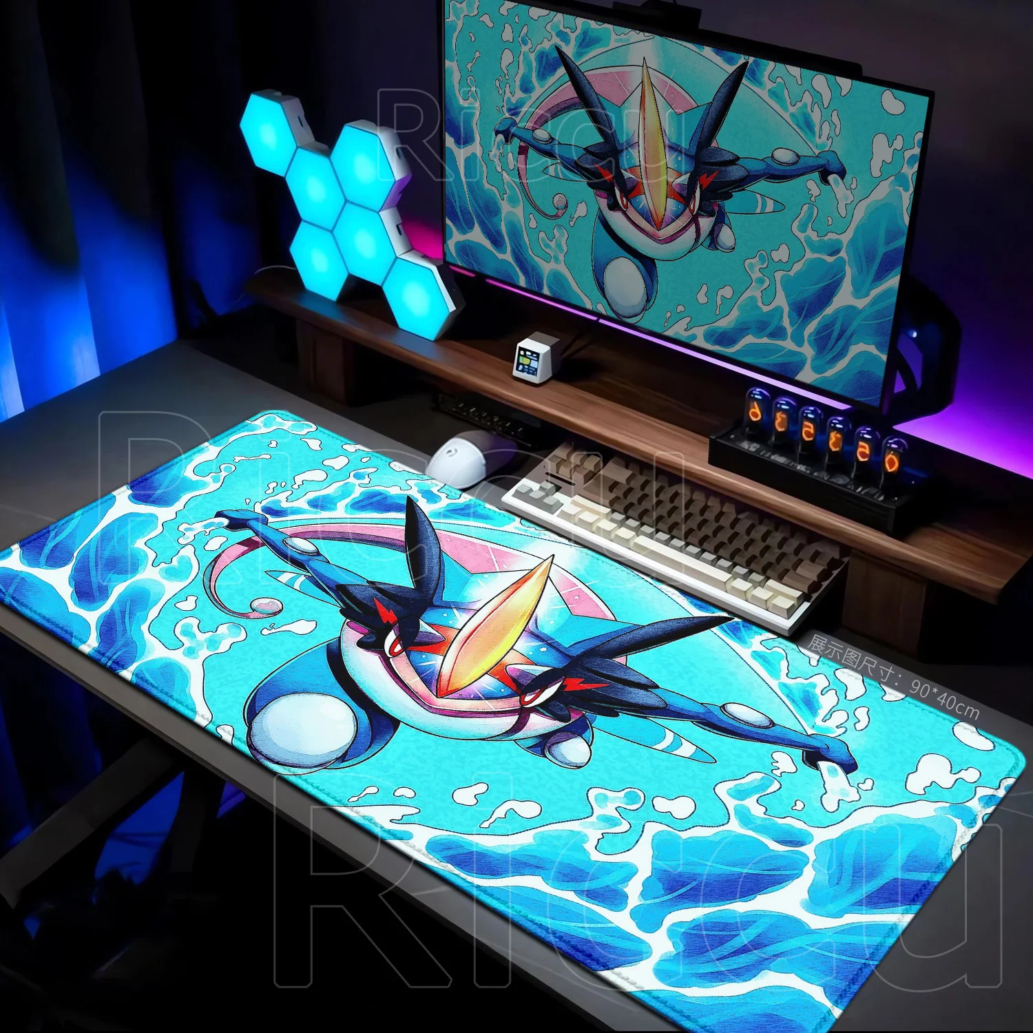 

New Wallpaper P-Pokemon Greninja Mousepad Non-slip Rubber Mouse Mat Large Anime Desk Mat Gaming Accessories 900x400 Keyboard Pad