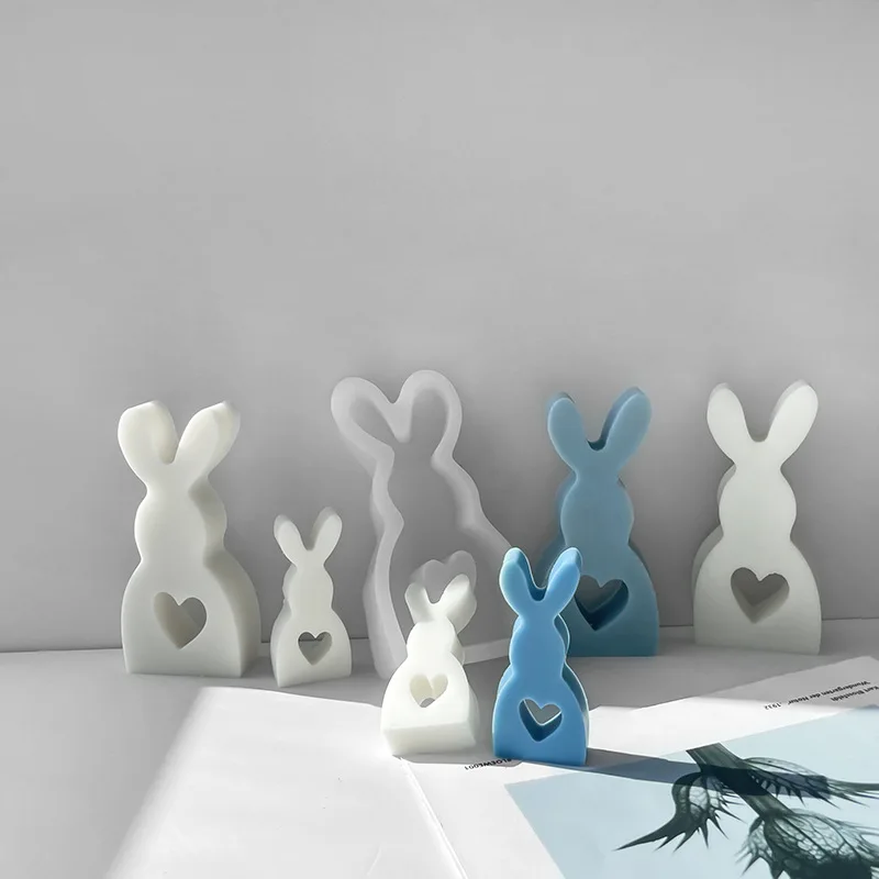 

Cute 3D Rabbit Candle Silicone Mold INS Animal Plaster Ornaments DIY Handmade Soap Aromatherapy Gift Fragrance Easter Ornament