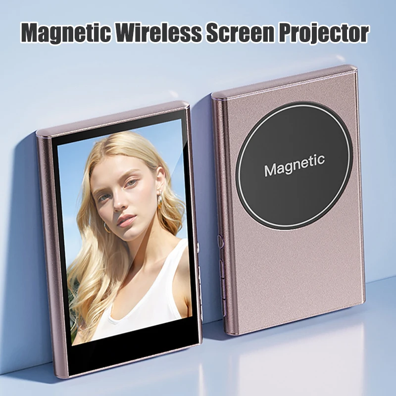 

Mobile Phone Wireless Magnetic Selfie Monitor Screen Projector for iPhone 15 16 Smartphone For Vlog Live Stream Video Recording