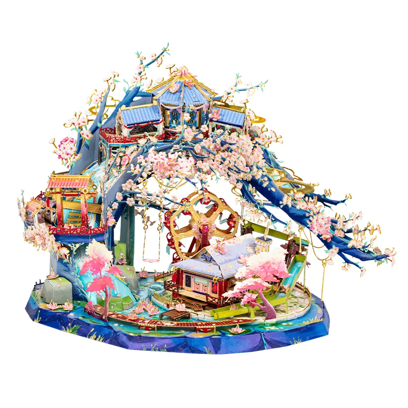 Art Model MU 3D Metal Puzzle Peach Blossom building model kits DIY 3D Laser Cut Assemble Jigsaw Toys GIFT For children