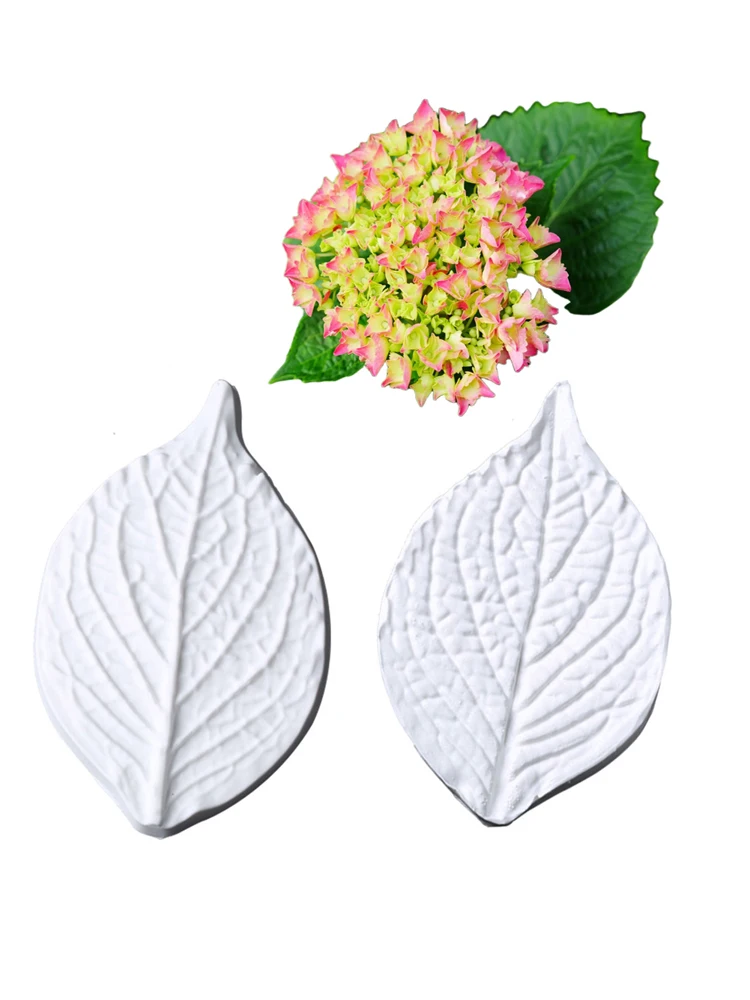 2pcs Hydrangea Leaf Silicone Molds 3D Fondant Flower Cook Wedding Decoration Baking Sugar Craft Moulds Clay Petal DIY Cake M2976