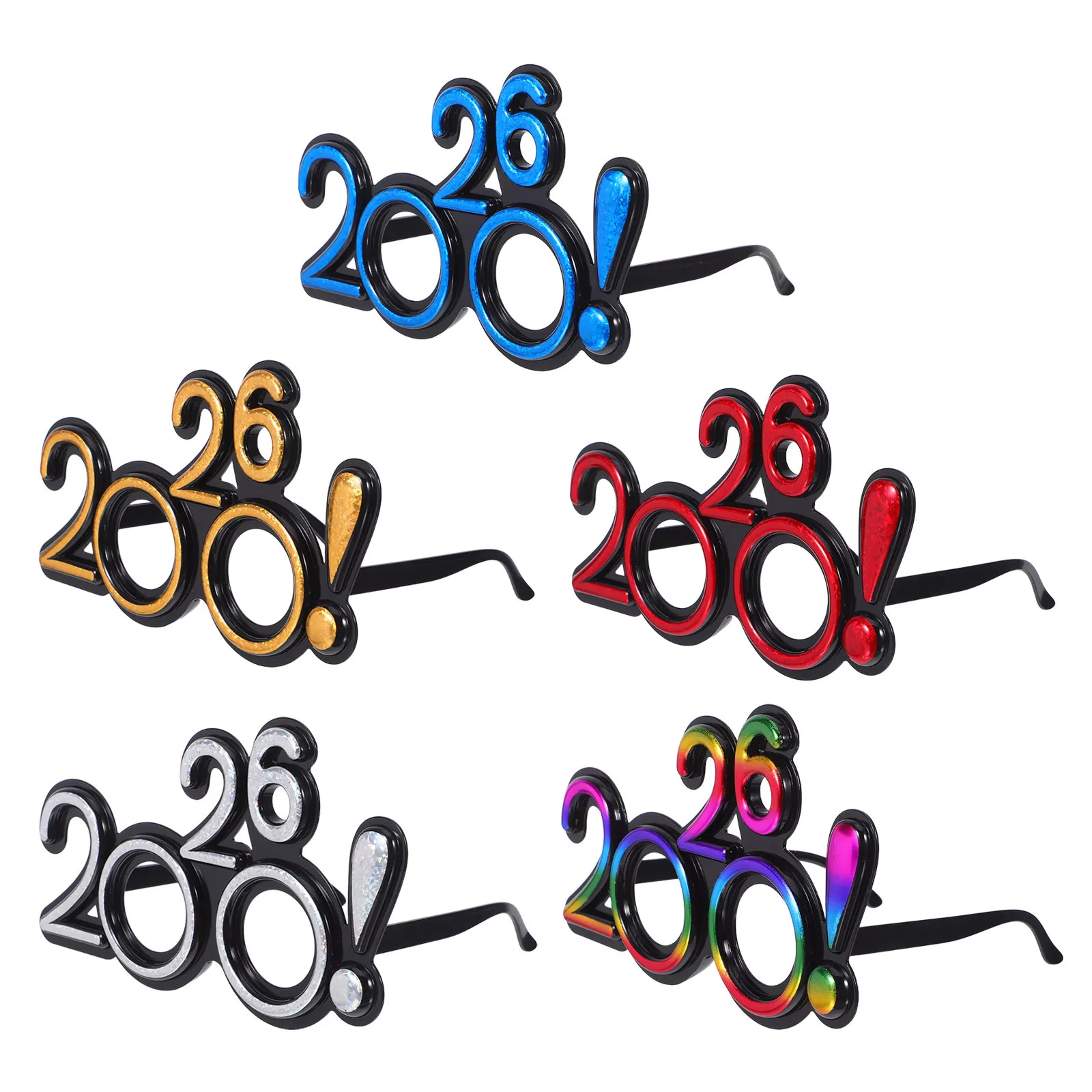 

5Pairs Novelty Glasses 2026 Graduation Party Photo Props Festival Accessories New Year Eve Celebration Party Glasses for Adults