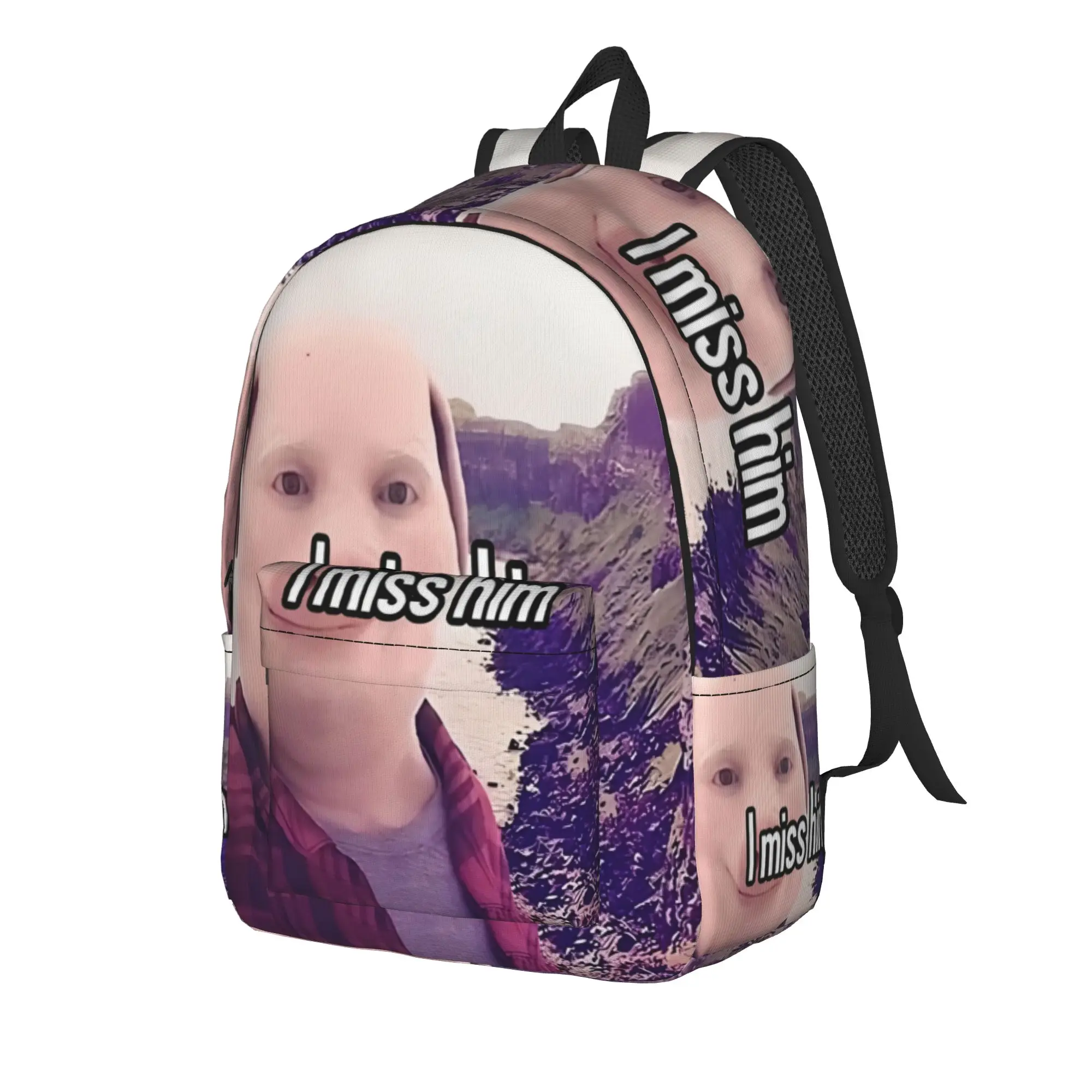 I Miss Him John Pork Backpack Women Men  Durable Backpacks Polyester Fun School Bags Trekking Custom Rucksack