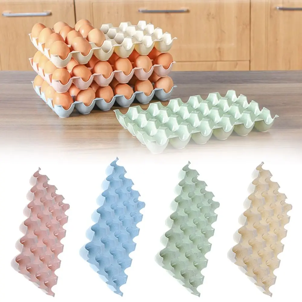 Trendy 24/15 Grooves Egg Storage Box Large-capacity cCash-proof Egg Dispenser for Kitchen Save Space Household Egg Rack