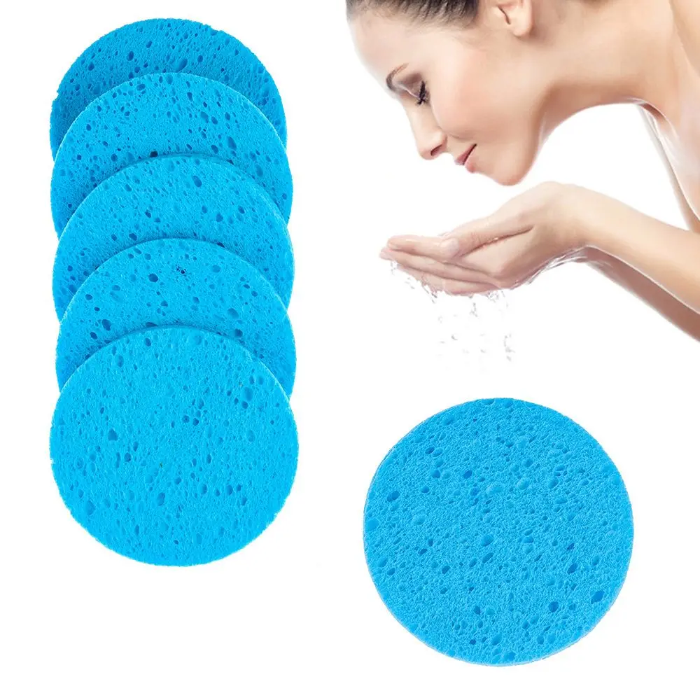 5pcs Natural Wood Pulp Sponge, Cellulose Sponge Cellulose Sponge Facial Sponge