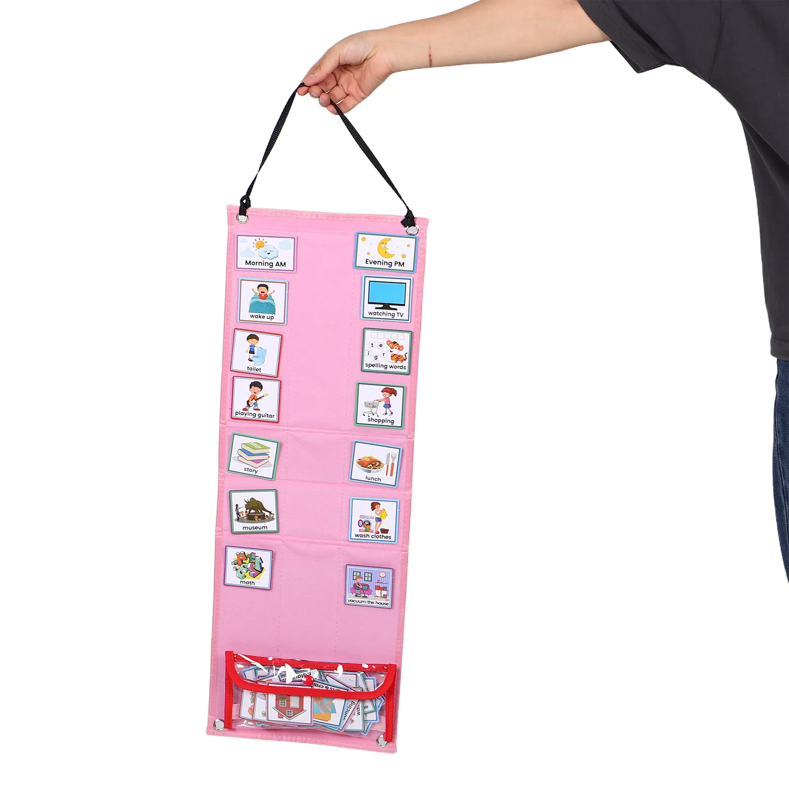 

Pink Visual Schedule for Daily Routine Chart Weekly Planner Board Bedtime Chore Reward Chart Home School