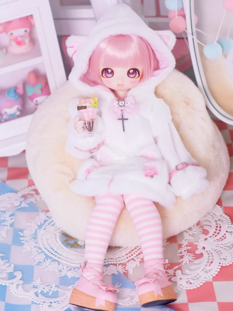 ชุดเสื้อโค้ทฤดูหนาวน่ารักสำหรับตุ๊กตา BJD ขนาด 1/4 MSD MDD ของเล่นใหม่ ชุดแต่งตัวตุ๊กตา ของขวัญ ชุด DIY (เฉพาะเสื้อผ้า ไม่มีตุ๊กตา)
