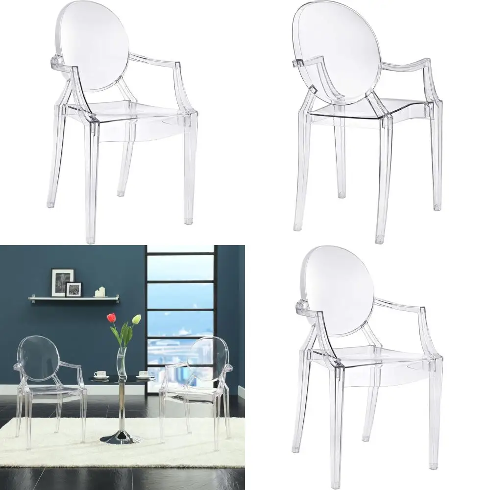 

Clear Acrylic Stackable Kitchen & Dining Armchair - Fully Assembled