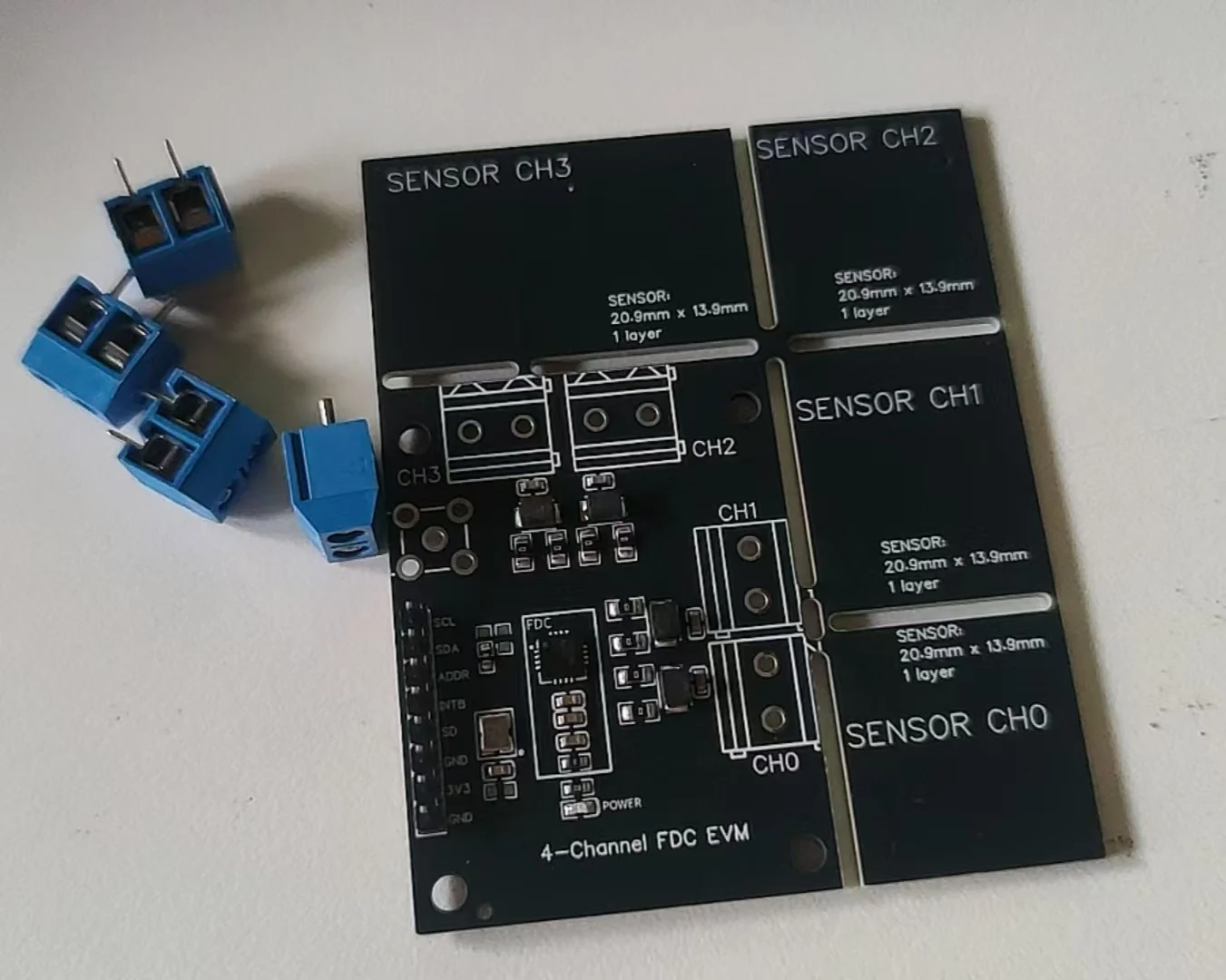 Módulo FDC2214 Sensor de capacitor Design eletrônico Competição Reconhecimento de gestos Contagem de papel Medição de nível líquido