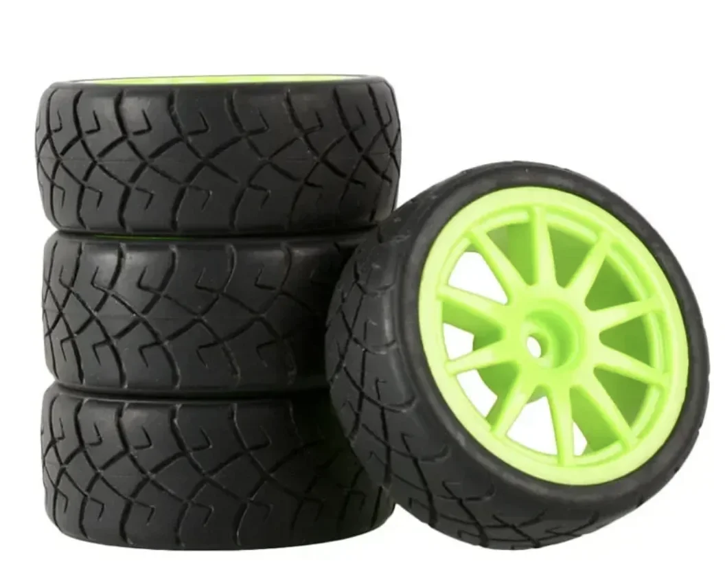 4pcs RC Car Rubber Tires & Wheels Rims 12mm Hex Hub for WLtoys 144001 and 1/18 1/16 1/10 Car Tyre