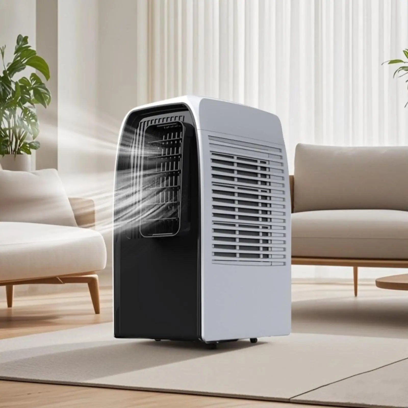 Portable Air Conditioner 9000 BTU Portable Air and Cooling Floor Standing Air Conditioner Compact Room Cooler Mobile