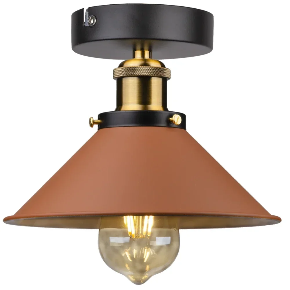 

Industrial Vintage Rustic Flush Mount Ceiling Light Metal Lamp Fixture village Style Creative Retro Light Lamps