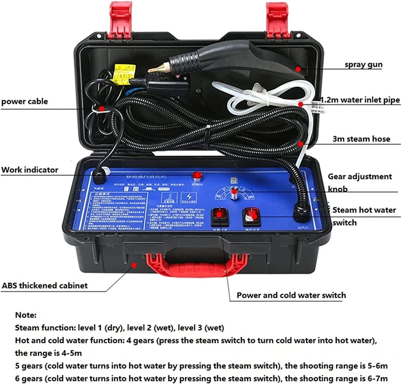 Steam Cleaner High Temperature And Pressure Sterilization Jet Washer Machine for Kitchen Hood Air Conditioner Car Steam Cleaner