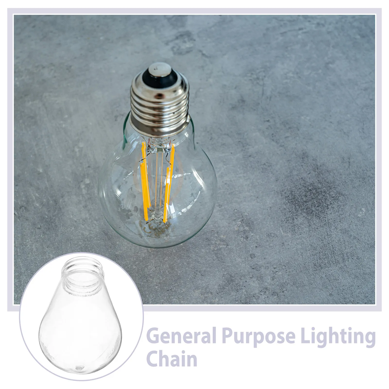 50Pcs E27 Plastic Light Shade Covers Transparent Replacement Bulb Shells for Outdoor String Lights Patio Decor