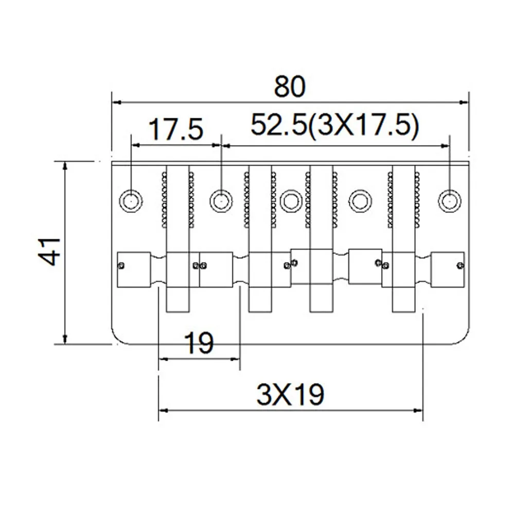 4-سلسلة باس جسر معدني ذيل صلب ثابت تحميل علوي جسر غير قابل للصدأ كروم باس جسر ملحقات الآلات الموسيقية #6