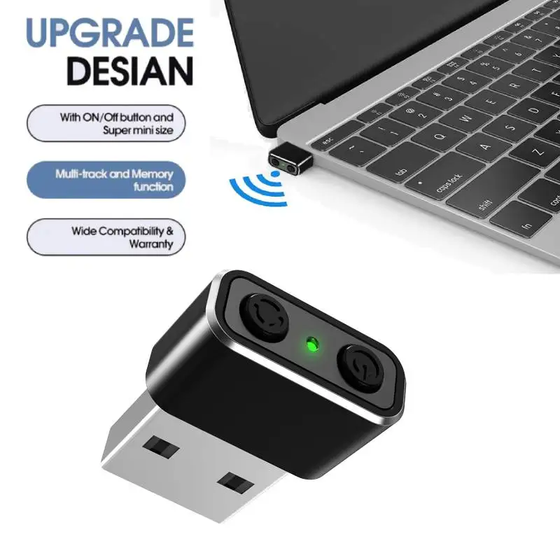 Mini ratón automático USB Jiggler Mover Plug and Play agitador de cursor de movimiento automático con luz indicadora de encendido/apagado para ordenador portátil de escritorio