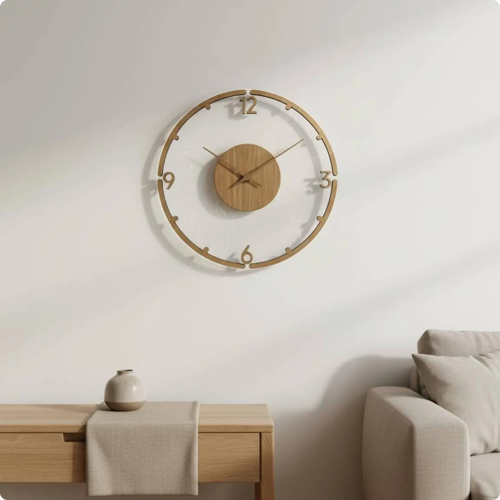 Walnut Design Wall Secure Fastener Decorative Home Decor Large Size