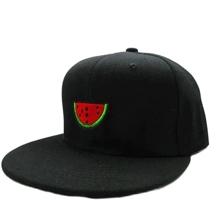 Red Watermelon Embroidery Cotton Baseball Cap Hip-hop Cap Adjustable Snapback Hats for Men and Women 130