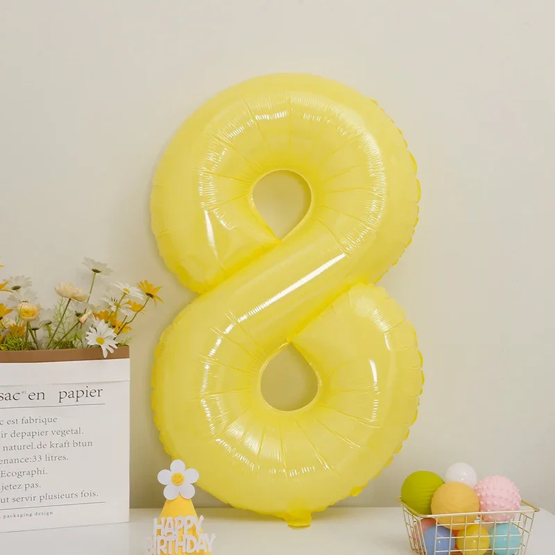 1 Stück 40 Zoll Zitronengelber Digitalballon aus Aluminiumfolie, Zahlenballons, Partydekoration für Erwachsene, Hochzeit, Feiertagsbedarf – Detail 14
