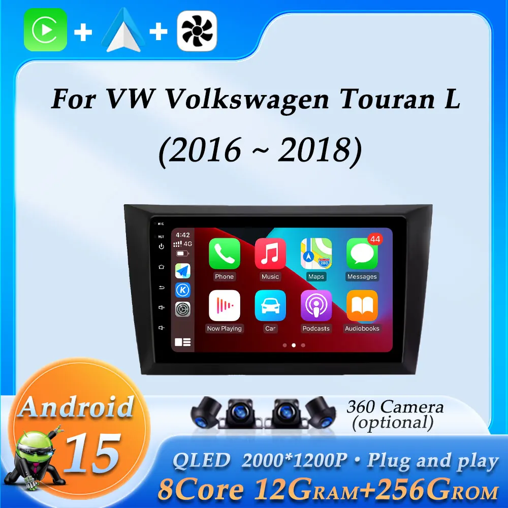 

Car Radio Video Audio Multimedia Player for VW Volkswagen Touran L 2016 - 2018 Wireless CarPlay GPS Navi DSP Stereo Bluetooth 4G