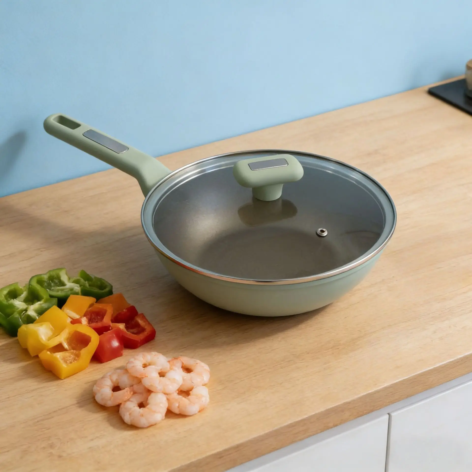 

Zml non-stick wok - universal ceramic frying pan for home use