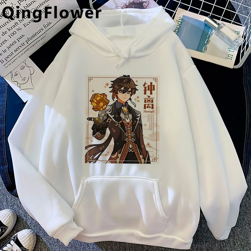 Genshin Impact Xiao Mask Fangs Graphic Harajuku Hoodies Men Kawaii Anime Hu Tao Kaedehara Kazuha Sweatshirt Hip Hop Hoody Male