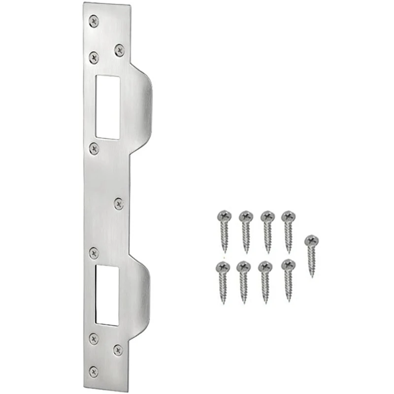 Door Strike Plate Reinforcement Plate - Front Door Security Devices Metal Striker Plates Door Latch White Durable Easy To Use