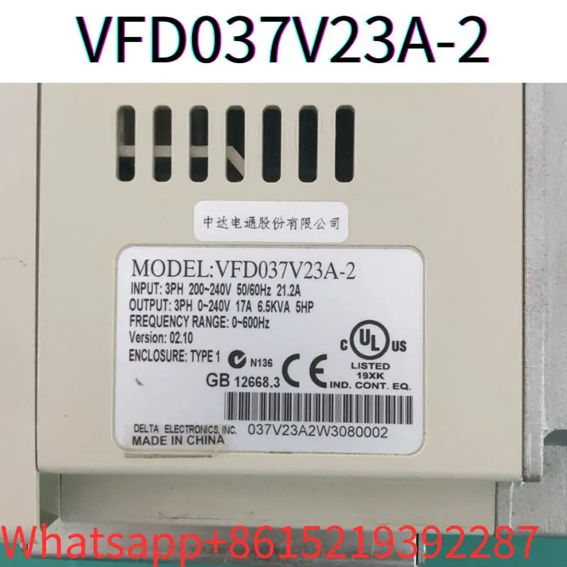 second-hand Frequency converter VFD037V23A-2 3.7 kW 200V tested ok