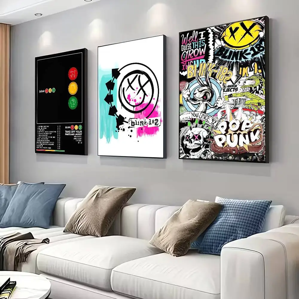 Pôster pop Band B-Blink 182 para sala de estar, quarto, escritório ou bar, sem moldura, uso interno, arte de parede do quarto.