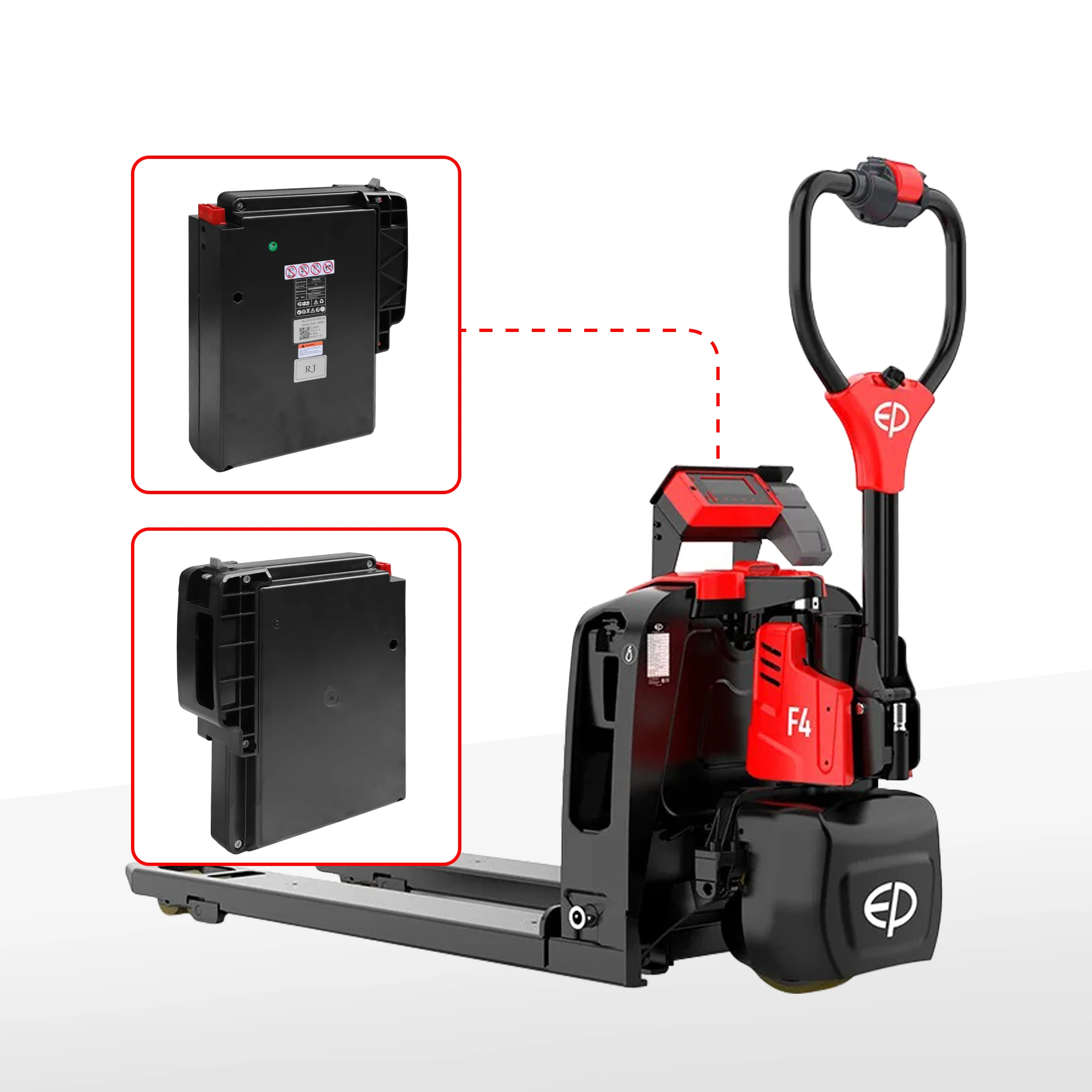 

2PCS 24V 20Ah Li-Ion Lithium Battery For Electric Pallet Truck EP Equipment F-Series F3 F4 / Linde MT15C