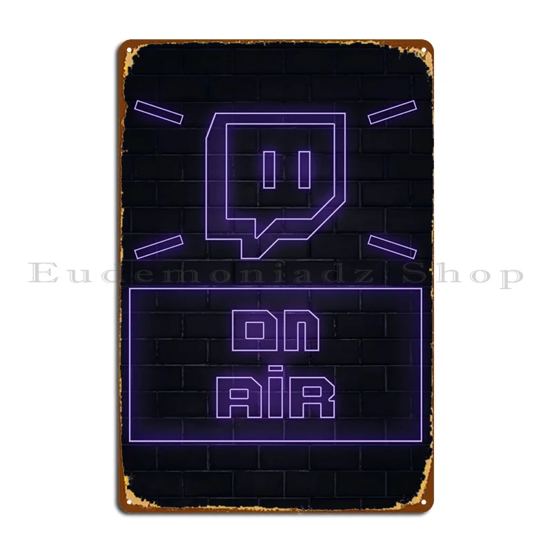 Неоновый логотип Twitch, металлические знаки, персональный постер для гостиной, кинотеатра, жестяной постер