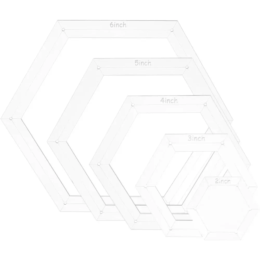 

5 размеров шаблон для квилтинга, акриловая линейка для замысловатой швейной машины с отверстием 0,14 дюйма для рукоделия в стиле пэчворк