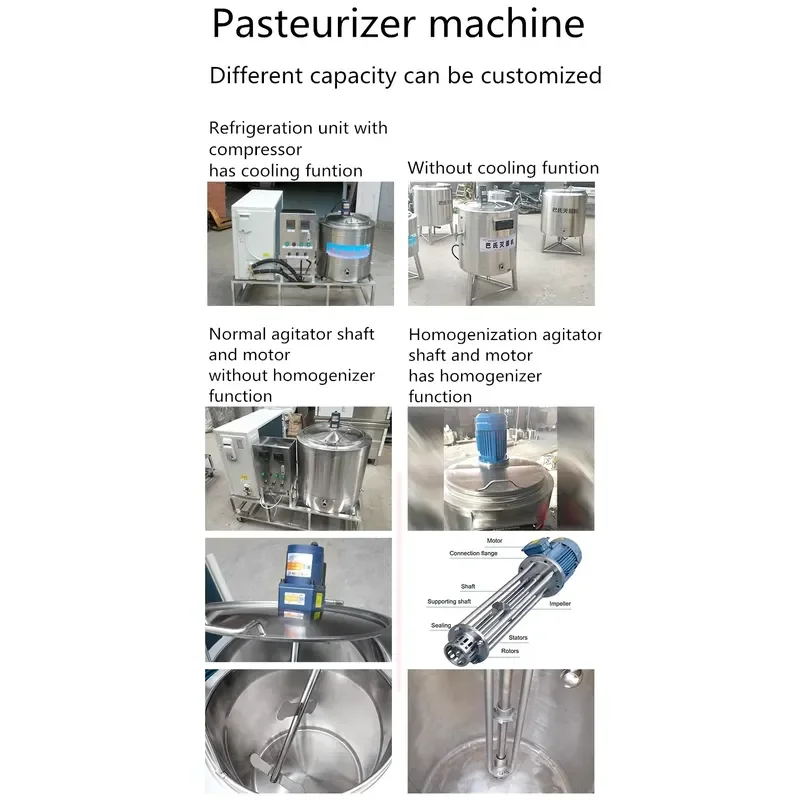 Small Pasteurizer hine UHT Milk Juice Honey Ice Cream Dairy Processing Equipment Commercial Home Use Sterilizer