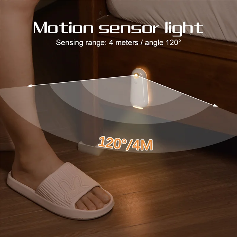 ABFI Motion Sensor LED Night Light Projector For Bathroom Corridor, Colorful Rechargeable Toilet Wall Lamp