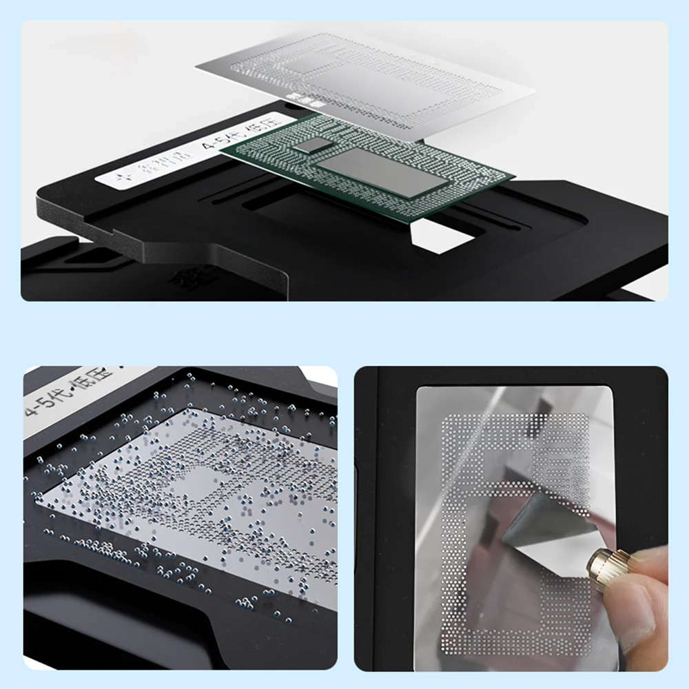 XinZhiZao Mac CPU BGA Reballing Stencil Kit  for Macbook 2010-2018 Air/ Pro CPU BGA Soldering Tool Reballing Stencil AS DS-908 D