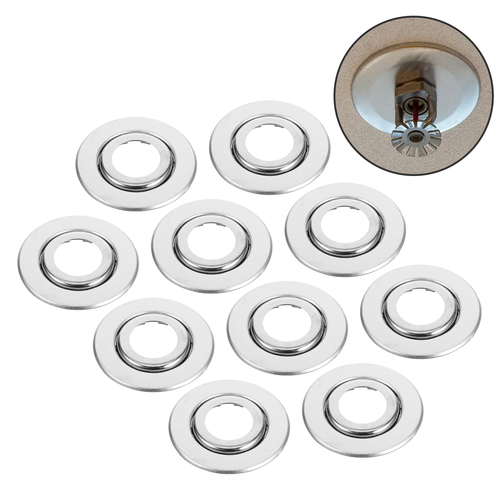 10 Pcs Sprinkler Head Decorative Cover Fire Replacement for Decoration Flange Cap Disc Wall Stainless Steel Parts Shield