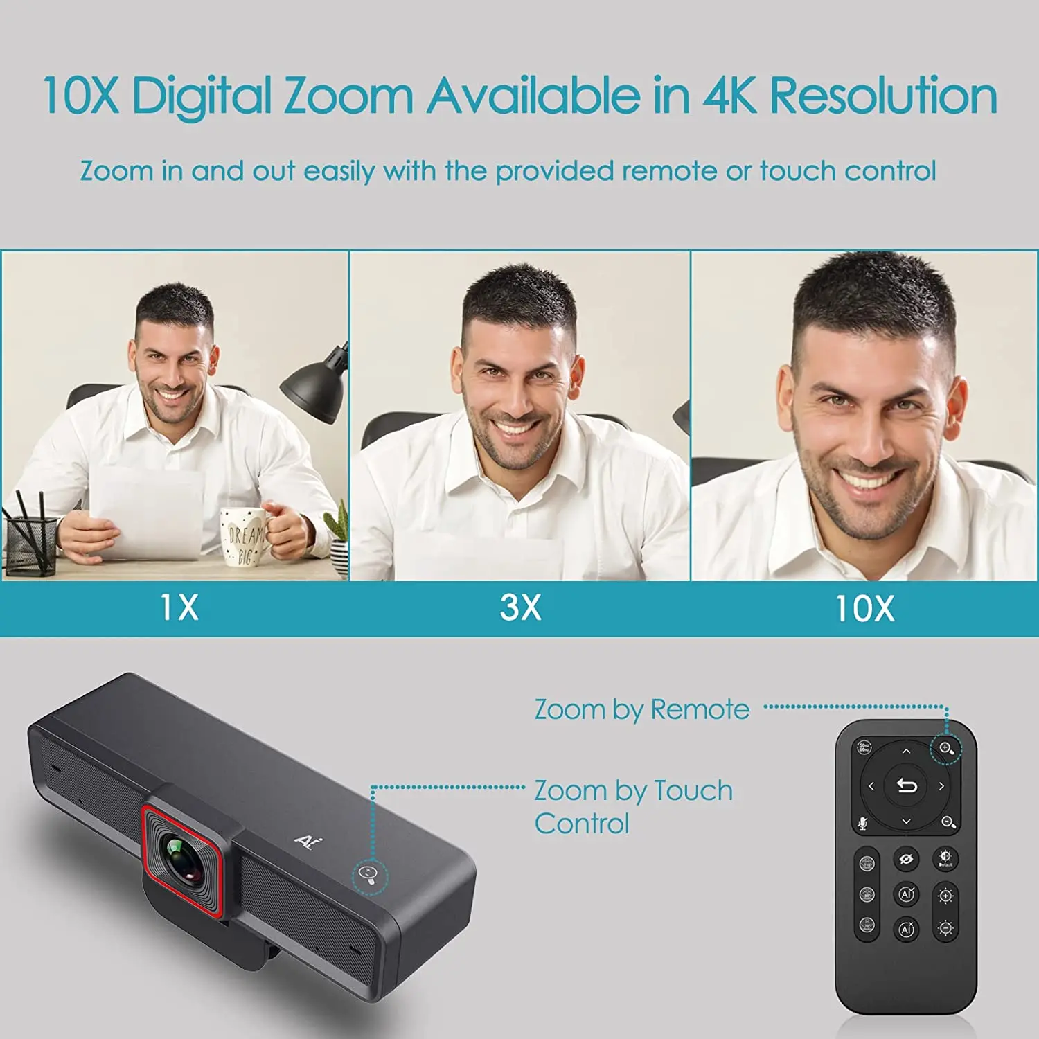Spedal FF932 4K HDR AI-Tracking USB 3.0 Webcam Wide Angle Computer Camera for Laptops Meetings Conferences Live Streaming