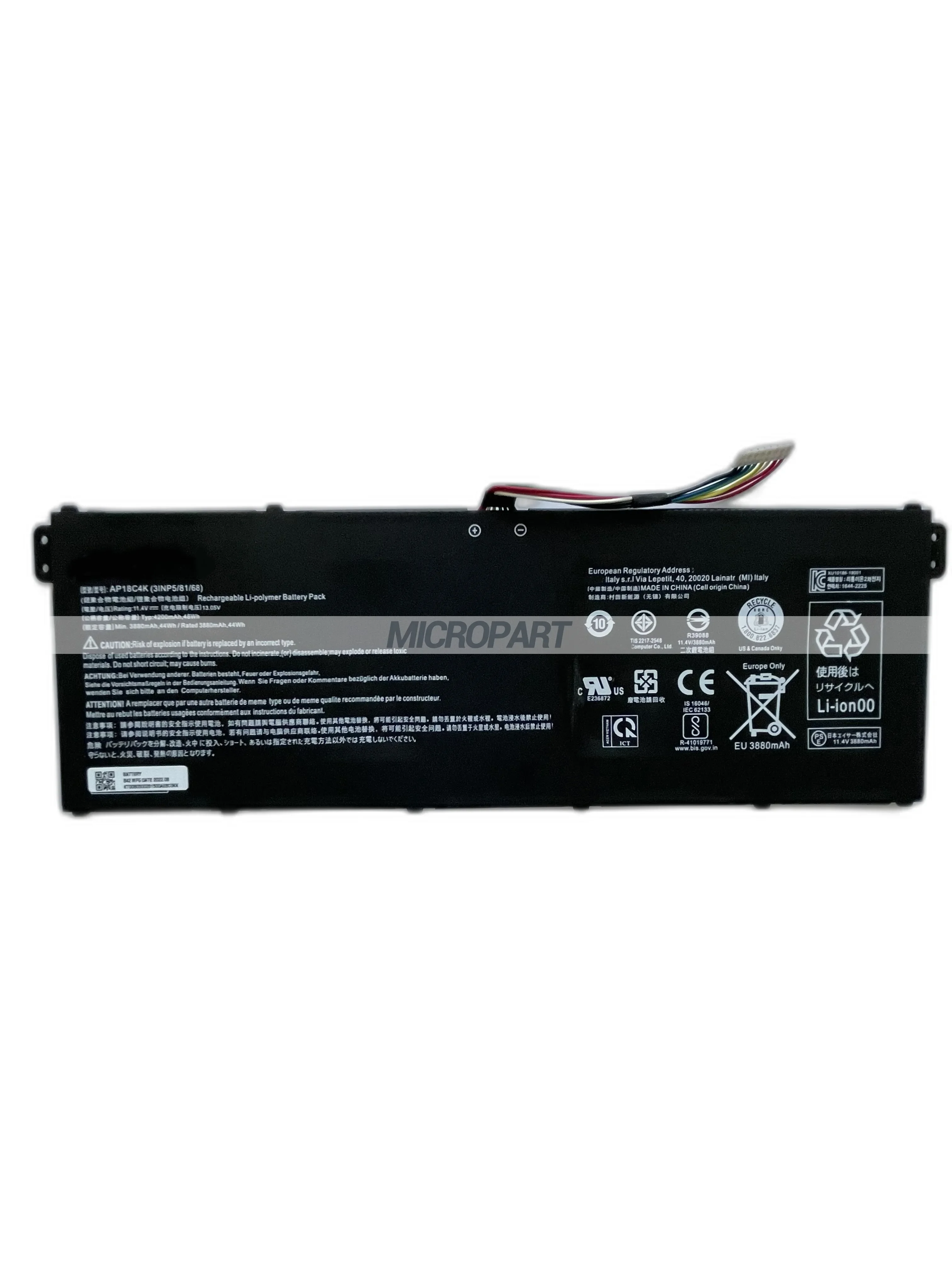 Li-polymer AP18C4K Laptop Battery Replacement for Acer Aspire 5 A515-44G Aspire 5 A515-54G 11.4V 48Wh Long Battery Life