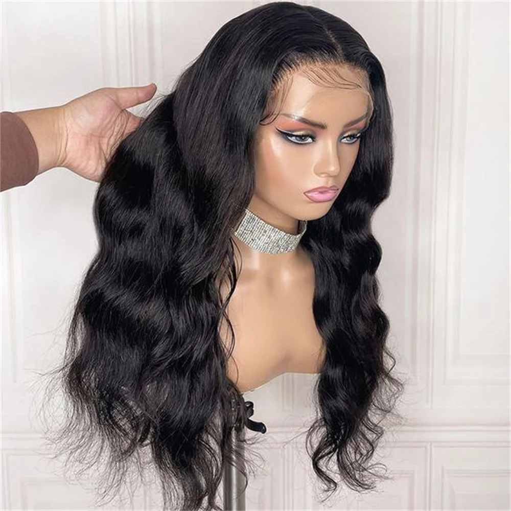 Soft Body Wave Glueless 26inch 180Density Preplucked Natural Black 5x5 Silk Base Jewish Human With BabyHair HDLace European Hair