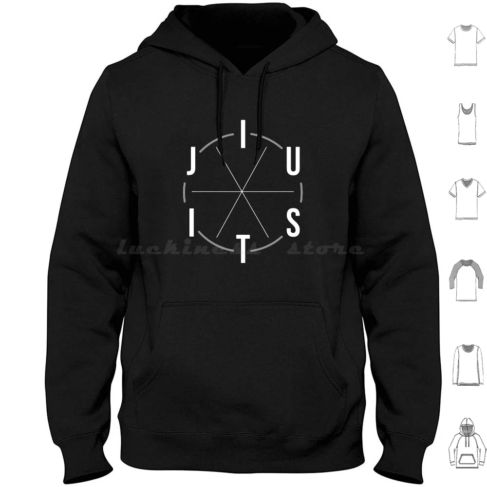 Jiu Jitsu Bjj Circle White Light Hoodie cotton Long Sleeve Bjj Bjj Bjj Brazilian Jiu Jitsu Brazilian Jiu Jitsu Fighters Fight