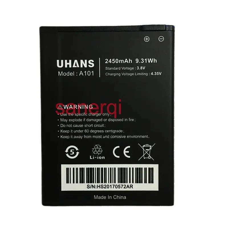 10pcs New battery For UHANS A101 A101S 2450mAh UHANS Mobile Phone battery Smartphone Replacement Battery